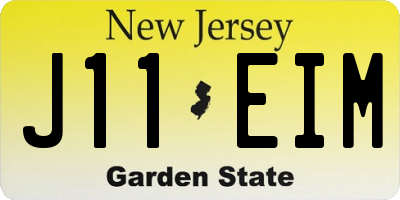 NJ license plate J11EIM