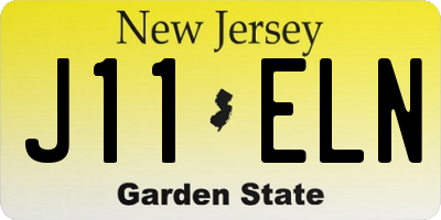 NJ license plate J11ELN