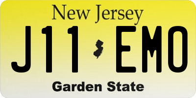 NJ license plate J11EMO
