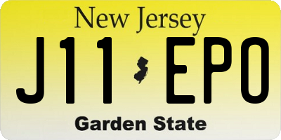 NJ license plate J11EPO