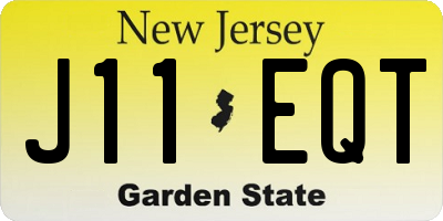 NJ license plate J11EQT