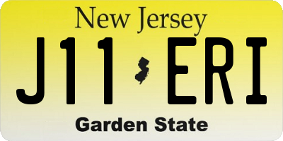 NJ license plate J11ERI