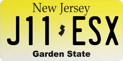 NJ license plate J11ESX