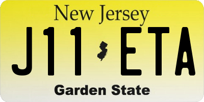 NJ license plate J11ETA