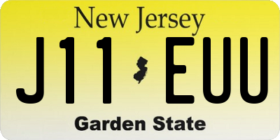 NJ license plate J11EUU