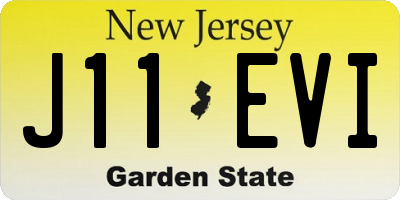 NJ license plate J11EVI