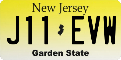 NJ license plate J11EVW