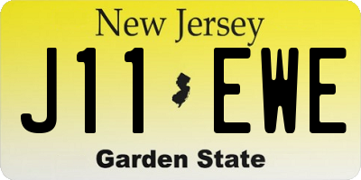 NJ license plate J11EWE