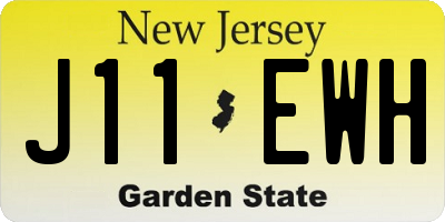 NJ license plate J11EWH