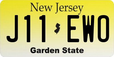 NJ license plate J11EWO