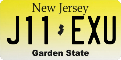 NJ license plate J11EXU