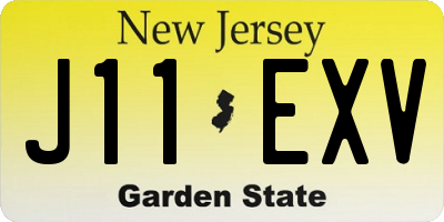NJ license plate J11EXV