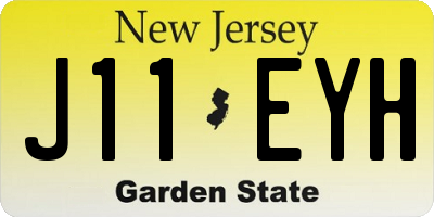 NJ license plate J11EYH