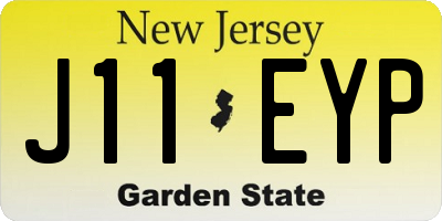 NJ license plate J11EYP