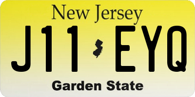 NJ license plate J11EYQ