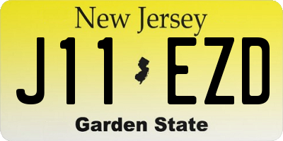 NJ license plate J11EZD