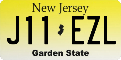 NJ license plate J11EZL