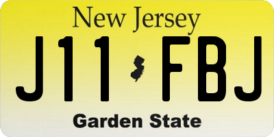 NJ license plate J11FBJ