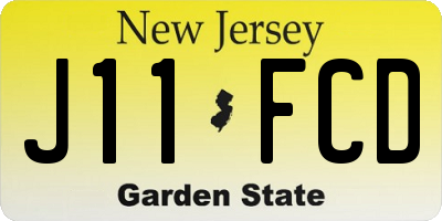 NJ license plate J11FCD