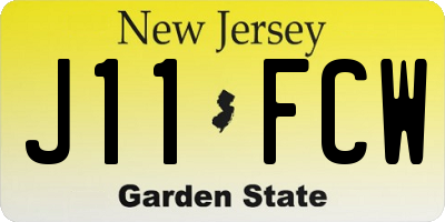 NJ license plate J11FCW