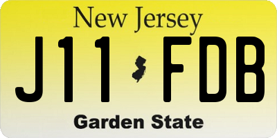 NJ license plate J11FDB