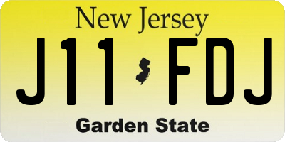NJ license plate J11FDJ