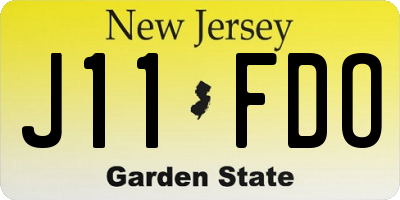 NJ license plate J11FDO