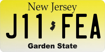 NJ license plate J11FEA