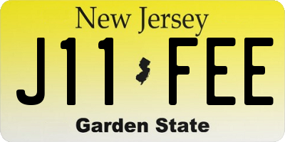 NJ license plate J11FEE
