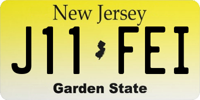 NJ license plate J11FEI