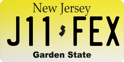 NJ license plate J11FEX