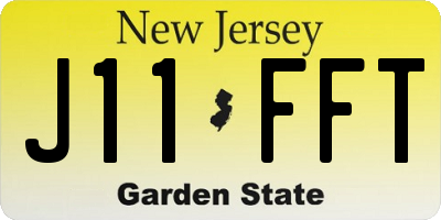NJ license plate J11FFT