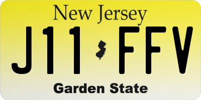 NJ license plate J11FFV