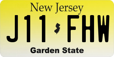 NJ license plate J11FHW