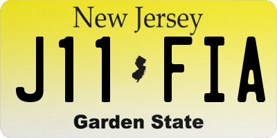 NJ license plate J11FIA