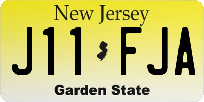 NJ license plate J11FJA