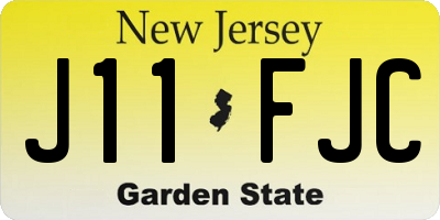 NJ license plate J11FJC