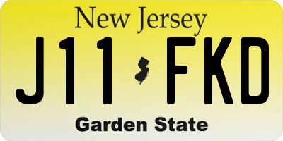 NJ license plate J11FKD