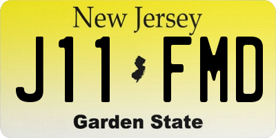 NJ license plate J11FMD