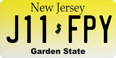 NJ license plate J11FPY