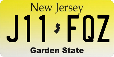NJ license plate J11FQZ