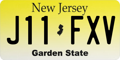 NJ license plate J11FXV