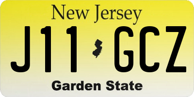 NJ license plate J11GCZ