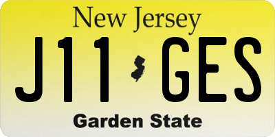 NJ license plate J11GES