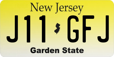 NJ license plate J11GFJ