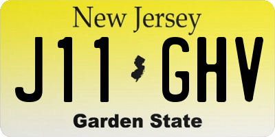 NJ license plate J11GHV