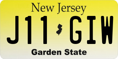 NJ license plate J11GIW