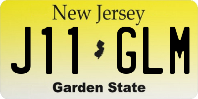 NJ license plate J11GLM