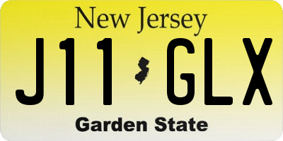 NJ license plate J11GLX