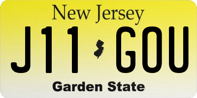 NJ license plate J11GOU